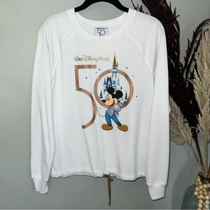 Disney 50th Anniversary Mickey Womens Sz XS (fits like small) Long Sleeve Shirt